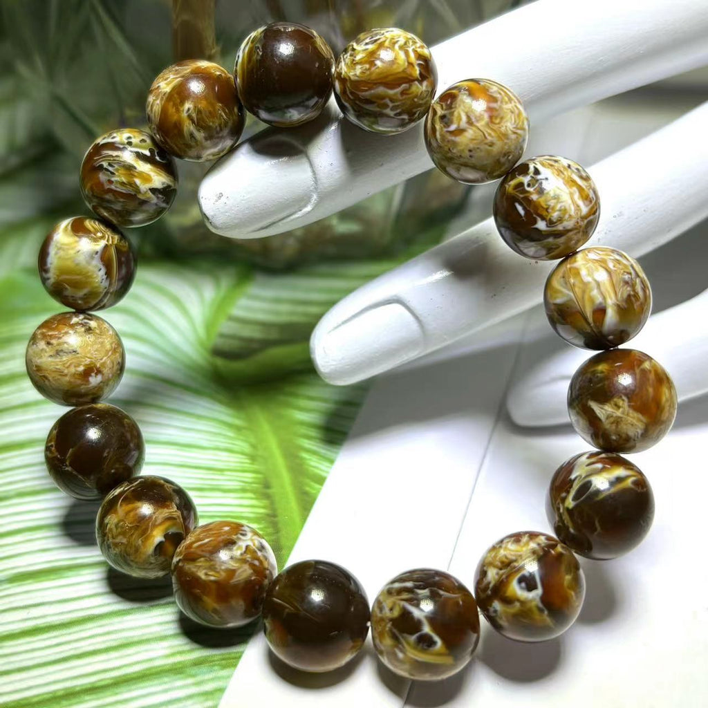 Unique Amber and Beewax Bracelet - Organic Jewelry for a Natural Bohemian Look,Nice gift for Women