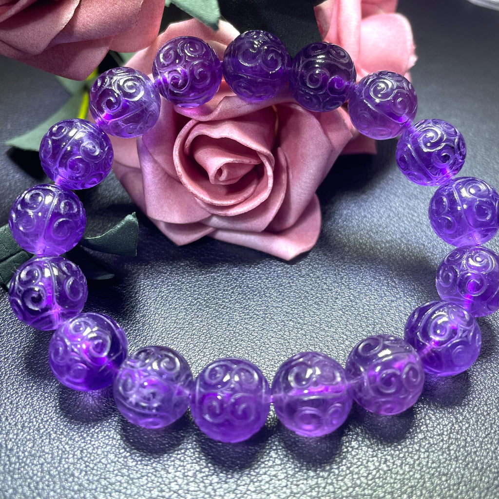 Grade A++ amethyst crystal bead bracelet10mm12mm, purple amethyst bracelet, healing crystals, great gift for men & women