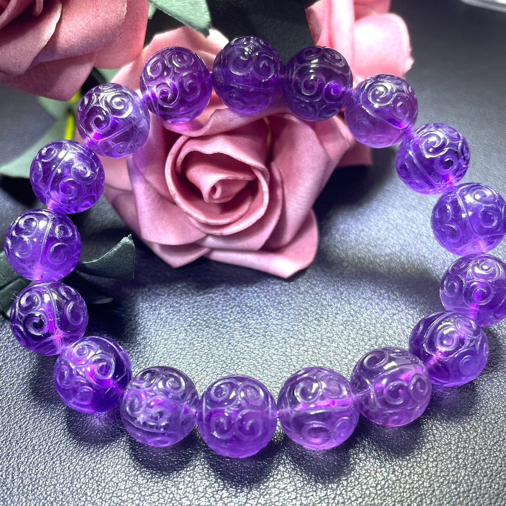 Grade A++ amethyst crystal bead bracelet10mm12mm, purple amethyst bracelet, healing crystals, great gift for men & women