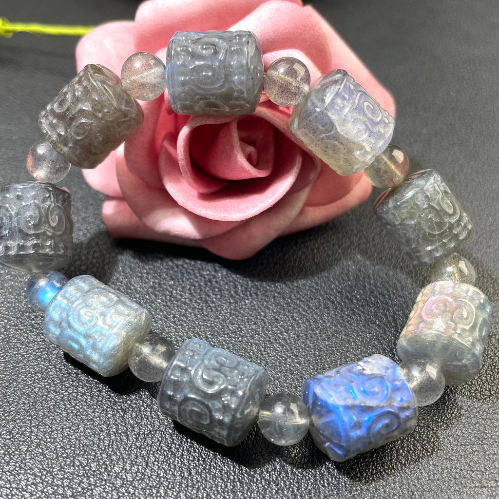 Genuine labradorite lucky clouds bracelet