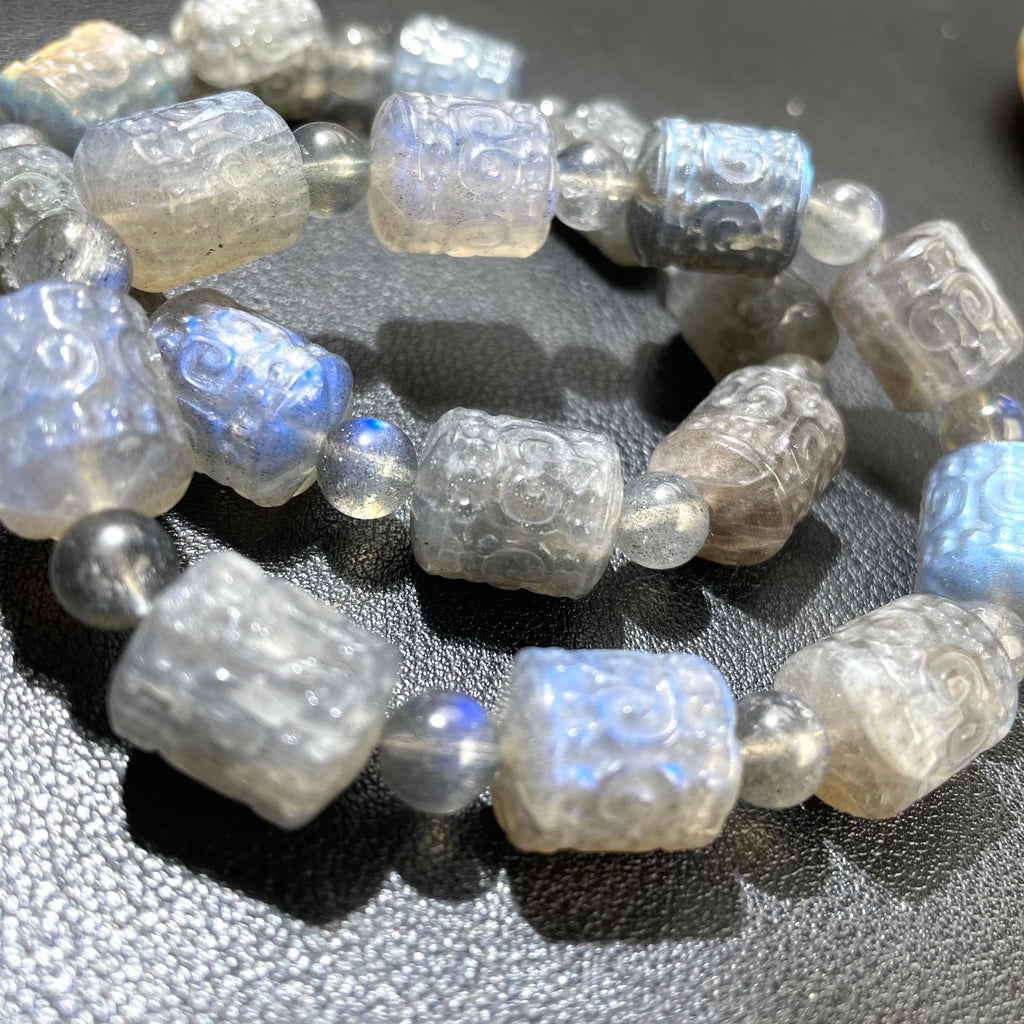 Genuine labradorite lucky clouds bracelet