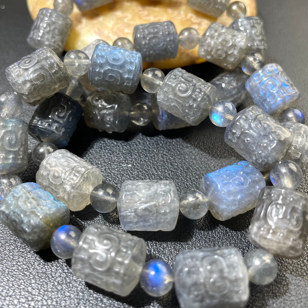 Genuine labradorite lucky clouds bracelet