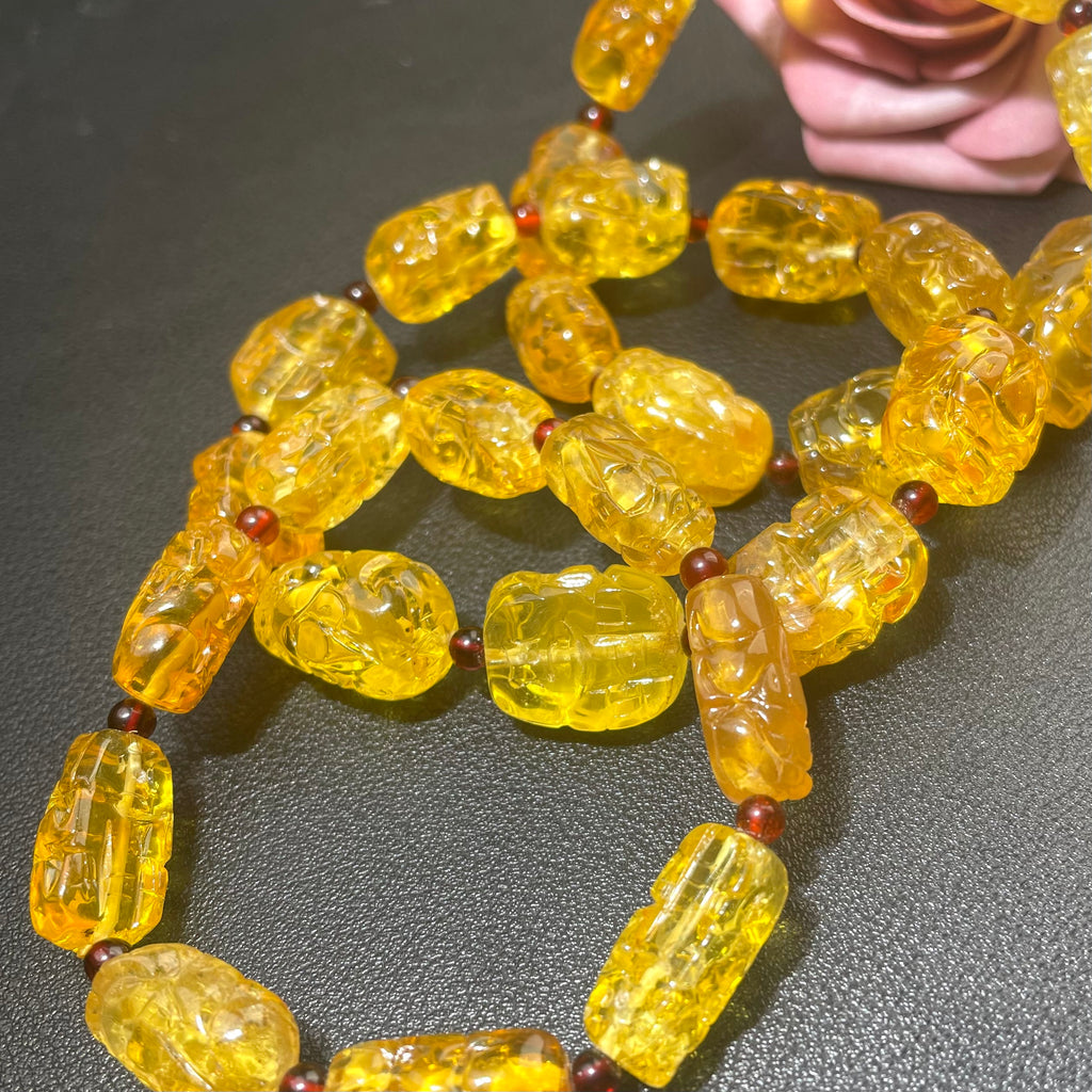 Natural amber Pixiu bracelet