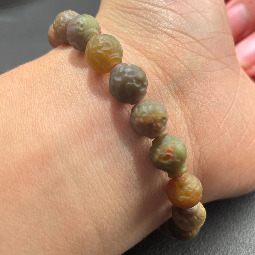 anyuan Agate Bracelet With Floral Patterns - 8 MM 11MM Yanyuan Agate Bracelet