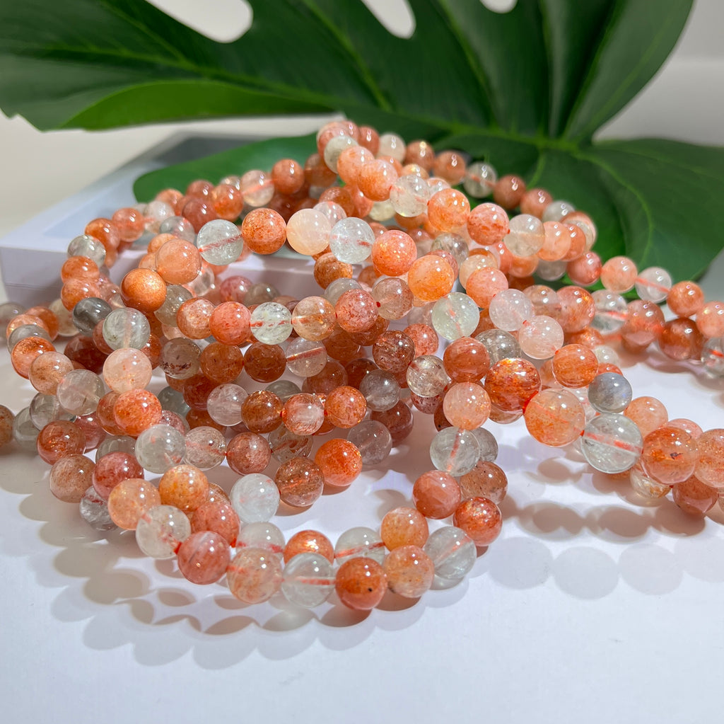 (Hot Sale) Crystal Jewelry Arusha Sunstone Positive Energy Daily Wear Round Bead Bracelet 7mm 8mm 9mm